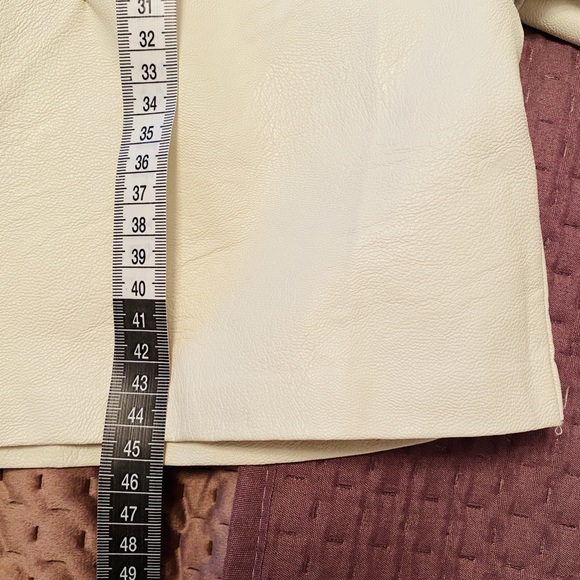 Zara Off White Leather Look Top Size Medium - Picture 6 of 11